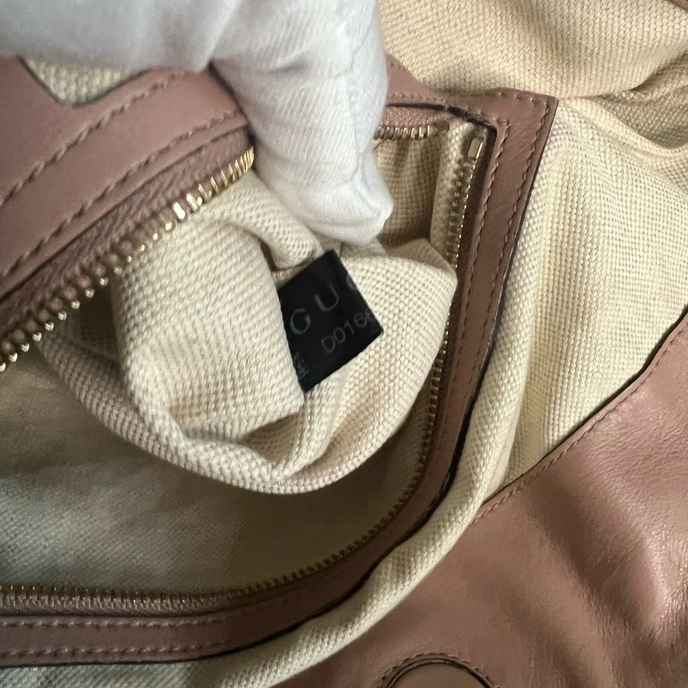 Guccissima soft pink medium Bree foldover Shoulder Bag - Picture 13 of 16